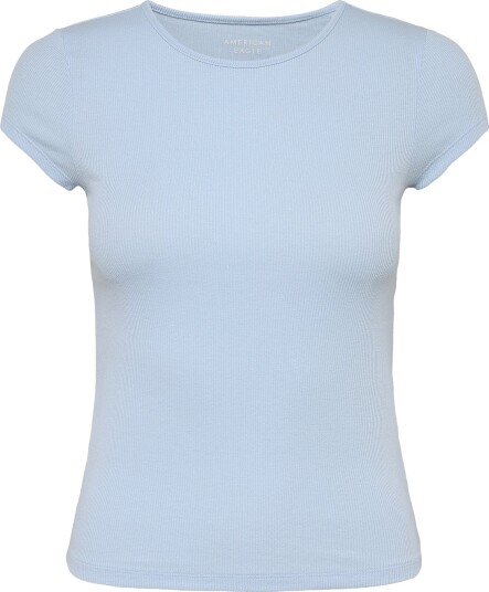 American Eagle 9243 Hey Baby Rib Tee Solid Blue M