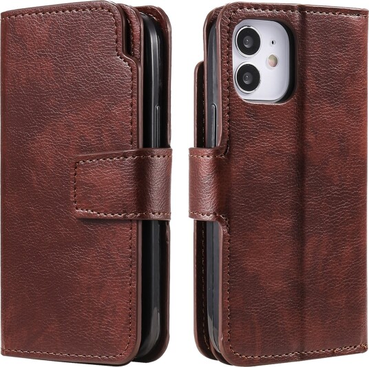 Trolsk Lommebokdeksel Skinnimitasjon for 9 Kort (iPhone 11) Brun