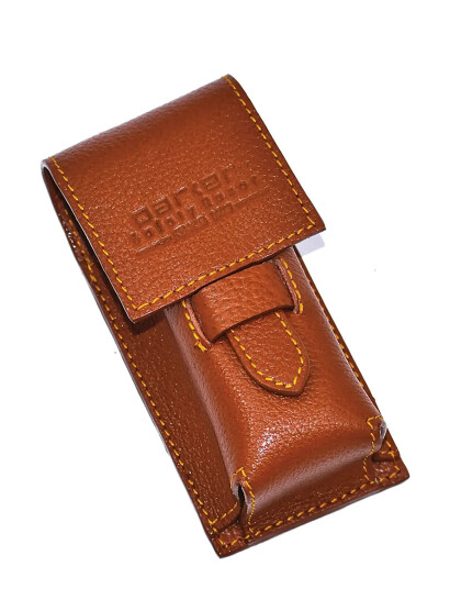 Parker Parker Leather Pouch For Shaving Brushes Saddle Brown Brown Parker Parker Leather Pouch For Shaving Brushes Saddle Brown Brown