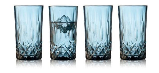 Lyngby Glass Sorrento Highball Blå 38 cl 4 stk.