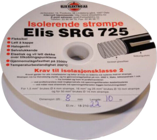Elis Elektro Strømpe 10mm Sort 10 meter SRG725 - 1821024 Elis Elektro Strømpe 10mm Sort 10 meter SRG725 - 1821024
