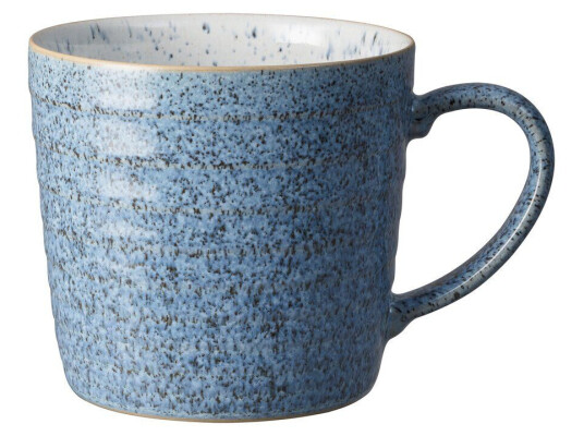 Denby Studio Blue riflet kopp 40 cl Flint-chalk