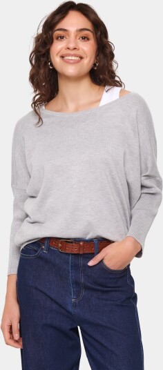 Saint Tropez A2561 Milasz R Neck Pullover   Grey   XS