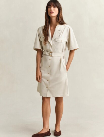 GANT Utility Belted Ss Dress Beige 34 GANT Utility Belted Ss Dress Beige 34