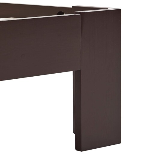 vidaXL Sengeramme mørkebrun heltre furu 100x200 cm