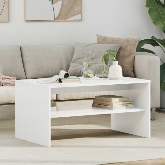 Kaffebord Hvit 80 x 50 x 40 cm Konstruert tre