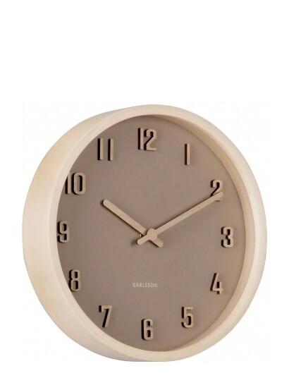 KARLSSON Wall Clock Nervadura Small Soft Brown W. Light Wood Ø 22 CM