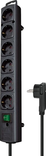 Comfort Line 6 veis skjøtekontakt 2m sort BN 1153300100