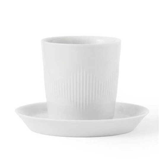 Lyngby Porcelæn  Thermodan termokopp med tallerken 12 cl hvit