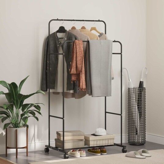vidaXL Klesstativ Ensfarget Svart 80 x 53 x 156 cm