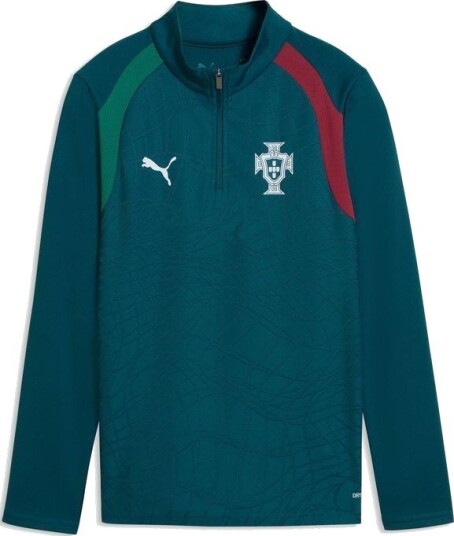 Portugal Treningsskjorte 1/4 glidelås World Cup 2026 Ocean Tropic/Silver Mist Barn PUMA størrelse 176 cm