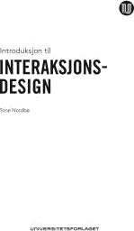 Introduksjon til interaksjonsdesign Pent brukt bok uten markeringer