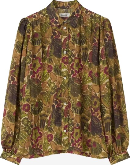 RODEBJER Rodebjer Lauren Airy Prt   OPULENT ROSE GREEN   M