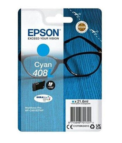 Epson 408 - cyan - original - ink cartridge - Blekkpatron Blå Epson 408 - cyan - original - ink cartridge - Blekkpatron Blå