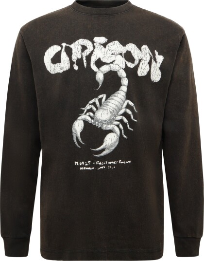 Weekday Relaxed Graphic Long Sleeved T Shirt Black XS