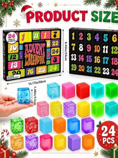 Nedtelling til jul: 24 dagers adventskalender med fargerike nummererte kuber