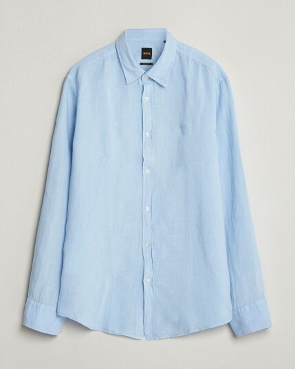 Boss ORANGE Relegant Linen Shirt Light Blue