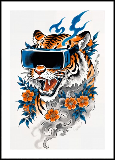 Cyber Tiger Blossom Plakat / 70x100