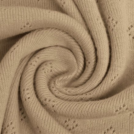 Balsløw Pointelle bomullsjerseystoff 1453 Beige 50cm