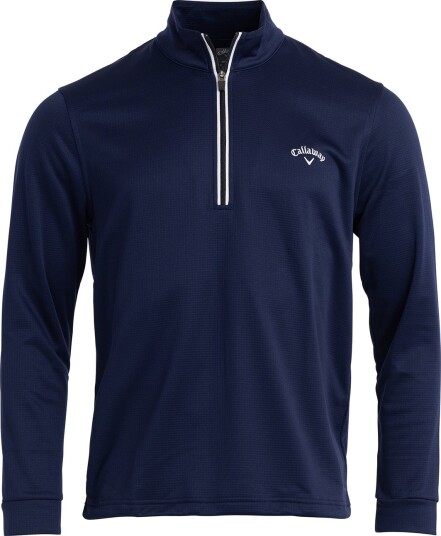 Callaway LS Thermal Waffle Pull Over 1/4 Zip Blå Golfgenser herre Peacoat Medium