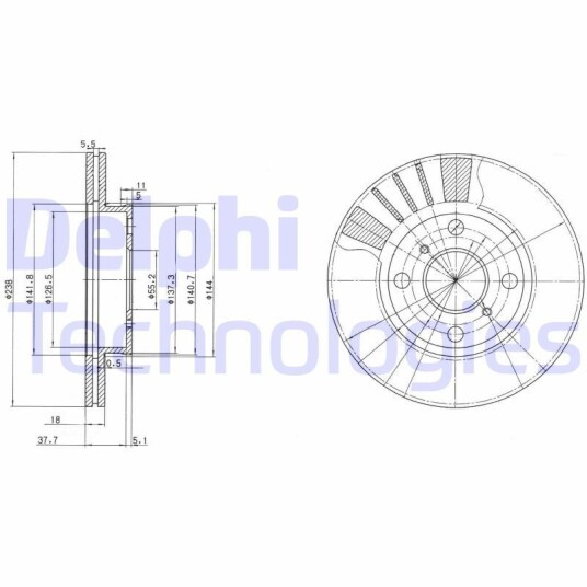 Bremseskive DELPHI BG3424 Bremseskive DELPHI BG3424