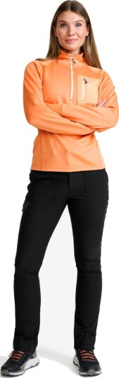 Revolutionrace Dame Overdeler Fleece & midlayers Evolution Half zip Stretch Fleece Dame Copper Tan 4XL