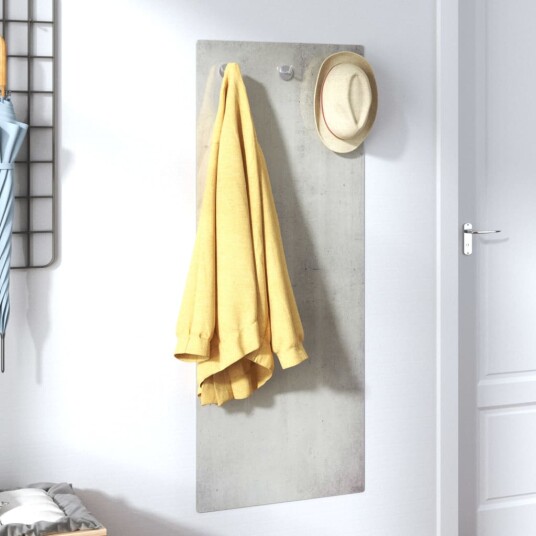 vidaXL Veggmontert knaggrekke 125x50 cm herdet glass steinvegg