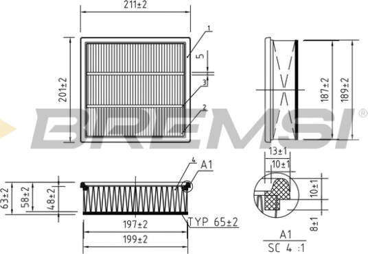 Luftfilter BREMSI FA0221 Luftfilter BREMSI FA0221