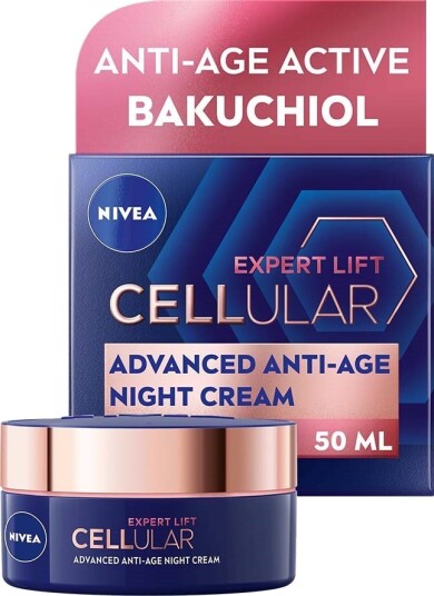 Nivea Cellular Expert Lift Nattkrem med Hyaluronsyre og Kollagen for Moden Hud 50 ml Nivea Cellular Expert Lift Nattkrem med Hyaluronsyre og Kollagen for Moden Hud 50 ml