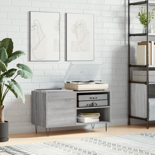 Hifi benk grå sonoma 85x38x48 cm konstruert tre Hifi benk grå sonoma 85x38x48 cm konstruert tre