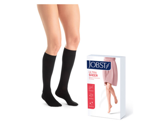 JOBST Ultra Sheer knestrømpe klasse1, X-Large, sort, 1 par