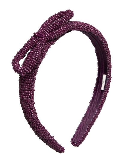 Becksöndergaard Bow Slim Beaded Hairbrace - Purple - ONE SIZE Becksöndergaard Bow Slim Beaded Hairbrace - Purple - ONE SIZE