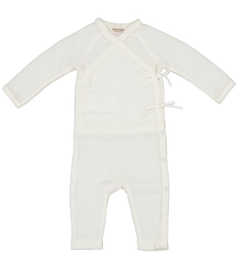MarMar Slå Om Jumpsuit Ull Pointelle Rula Natural MarMar 44 Jumpsuit Hvit