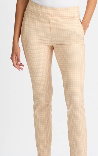 Röhnisch Grace Pant Golfbukser dame Minicheck Peach XXX Large