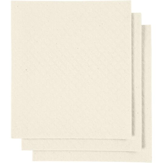 Oppvaskklut Creativ Company Råhvit Str 17x19,5 cm 1 Pk