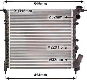 Radiator, motorkjøling VAN WEZEL 43002041