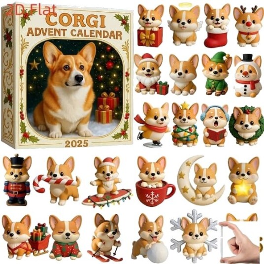 Corgi Adventskalender 2026 24 dagers nedtelling til jul med søte Corgi samlepynt