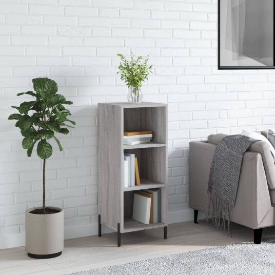 vidaXL Skjenk grå sonoma 34,5x32,5x90 cm konstruert tre vidaXL Skjenk grå sonoma 34,5x32,5x90 cm konstruert tre
