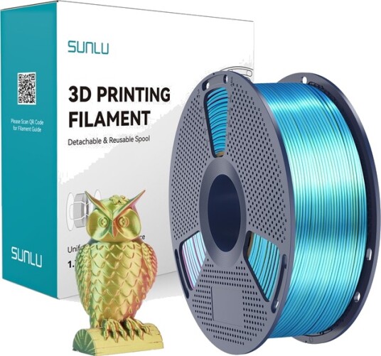 Sunlu Pla+ Silk Tri-Color Filament 1.75 Mm 1 Kg (Rød-Gul-Grønn)