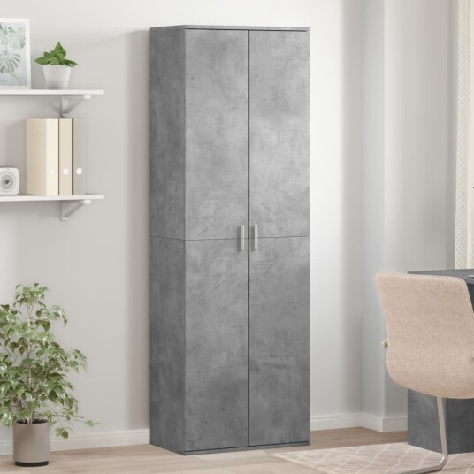 Highboard betonggrå 60x35x180 cm konstruert tre