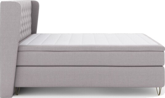 Select No 6 Komplett Sengepakke 210x210 Medium Memory/Pocket Lysegrå/V formede Metallben