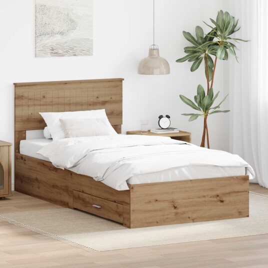 Sengestamme med skuff Artisan Eik 100 x 200 cm Konstruert tre Sengestamme med skuff Artisan Eik 100 x 200 cm Konstruert tre