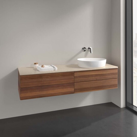 Villeroy & Boch Antao Servantskap med 4 skuffer 160x50x36 cm u/lys Valnøtt/Crème