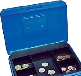 Wedo Cash Box Size 2 Blå 5,08 Cm 2" 200 X 160 X 90 Mm