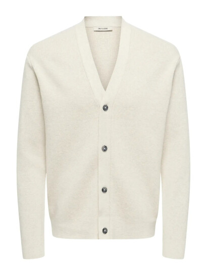 ONLY & SONS Onsting Life Reg Ls Cardigan Knit Noos - White - XL