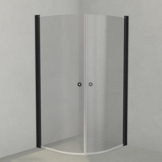 INR Iconic Nordic Rooms Dusjhjørne Linc Niagara Original, Grått Glass Svart Matt / 100x100cm