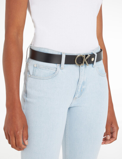 Calvin Klein Ck Adj.logo Belt 3.5Cm - Black - 75