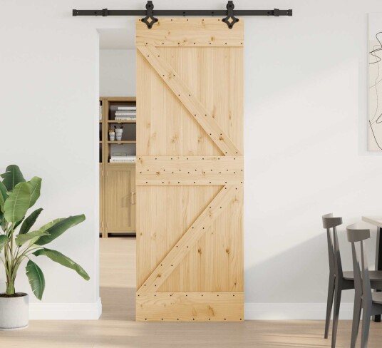  Skyvedør NARVIK Naturlig og svart 70 x 210 cm 152,5 cm