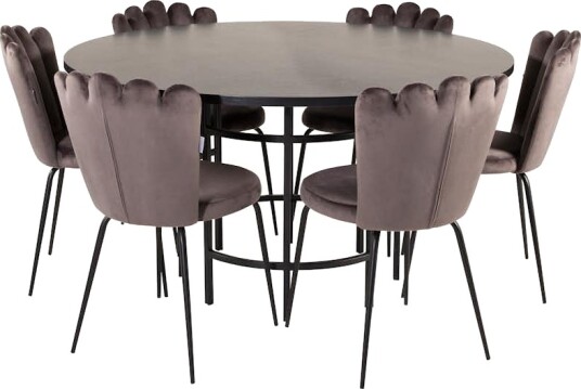 Spisegruppe furniture/fashion Copenhagen med 6 Grå Limhamn Light Stoler