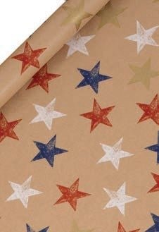 Gavepapir 3m Stars Kraft
